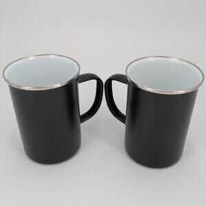 Speckled Enamel Mug 22 oz Metal Coffee Cup Set of 2 Camping Hiking Travel Tea